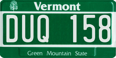 VT license plate DUQ158