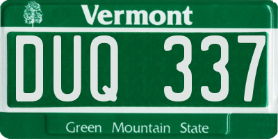 VT license plate DUQ337