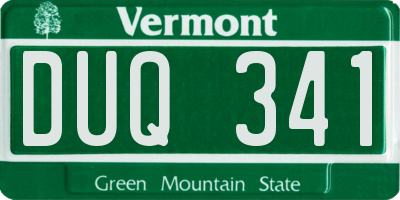 VT license plate DUQ341