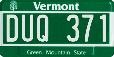 VT license plate DUQ371