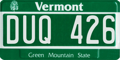 VT license plate DUQ426
