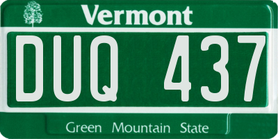 VT license plate DUQ437