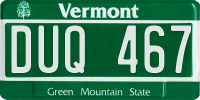 VT license plate DUQ467