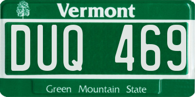 VT license plate DUQ469