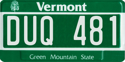 VT license plate DUQ481