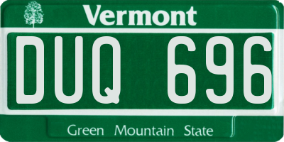 VT license plate DUQ696