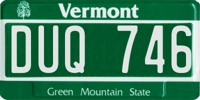 VT license plate DUQ746