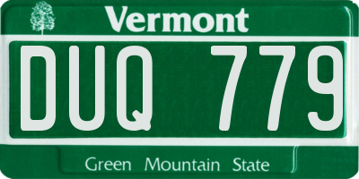 VT license plate DUQ779