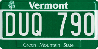 VT license plate DUQ790