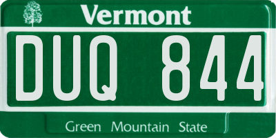 VT license plate DUQ844