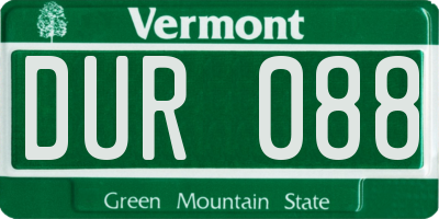 VT license plate DUR088