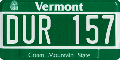 VT license plate DUR157