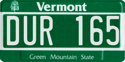 VT license plate DUR165