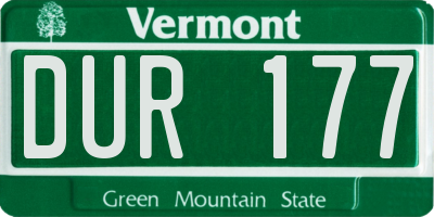 VT license plate DUR177