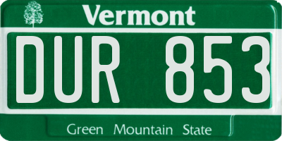 VT license plate DUR853