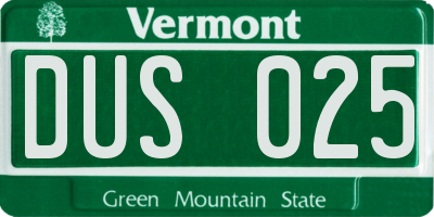 VT license plate DUS025