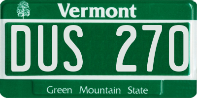 VT license plate DUS270