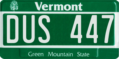 VT license plate DUS447