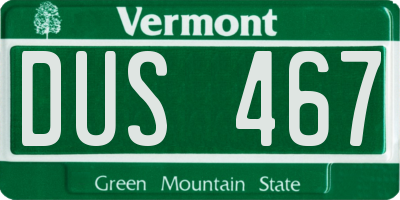 VT license plate DUS467