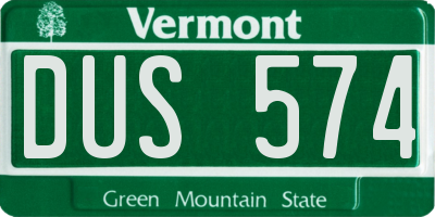 VT license plate DUS574