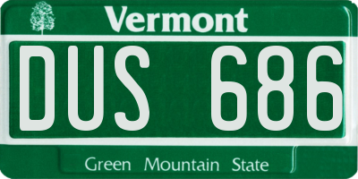 VT license plate DUS686