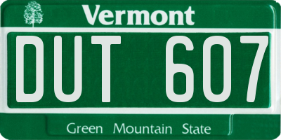 VT license plate DUT607