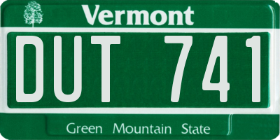 VT license plate DUT741