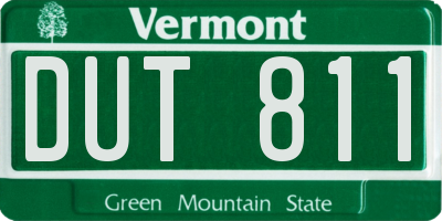 VT license plate DUT811