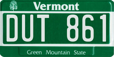 VT license plate DUT861