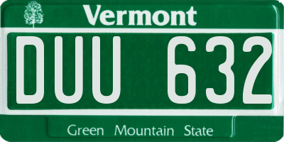 VT license plate DUU632