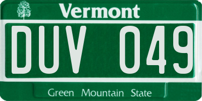 VT license plate DUV049