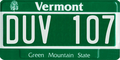 VT license plate DUV107