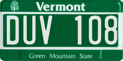 VT license plate DUV108