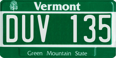 VT license plate DUV135