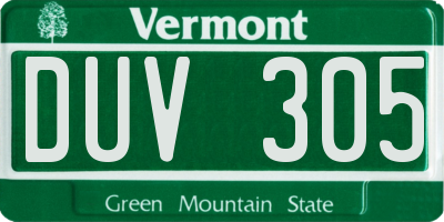 VT license plate DUV305