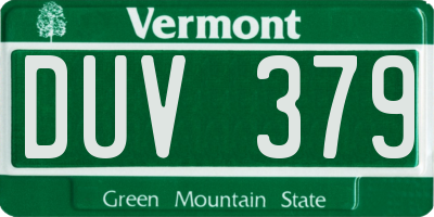 VT license plate DUV379