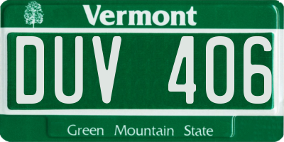 VT license plate DUV406