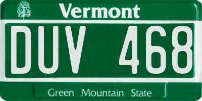VT license plate DUV468