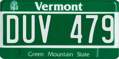 VT license plate DUV479