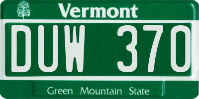 VT license plate DUW370
