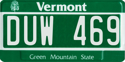 VT license plate DUW469