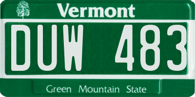 VT license plate DUW483