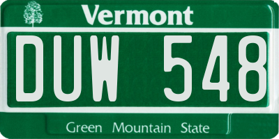 VT license plate DUW548