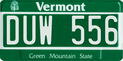 VT license plate DUW556