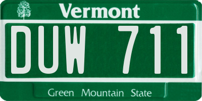 VT license plate DUW711