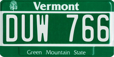 VT license plate DUW766