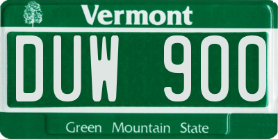 VT license plate DUW900