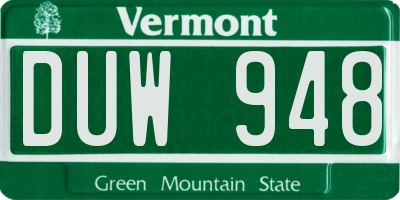 VT license plate DUW948