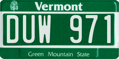 VT license plate DUW971
