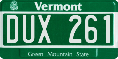 VT license plate DUX261